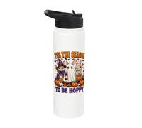 Cute Bunny Halloween Witch Ghost Mummy Pumpkin Rabbit Lovers Stainless Steel Insulated Water Bottle