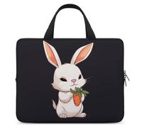 Cute Bunny Holding Carrot Laptop Sleeve Ultra-Thin, Lightweight & Waterproof 15inch Laptop Bags, Durable Neoprene Material, Portable Protective Computer Bag with Hand Strap
