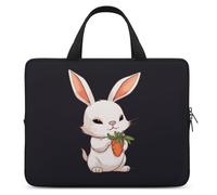 Cute Bunny Holding Carrot Laptop Sleeve Ultra-Thin, Lightweight & Waterproof 17inch Laptop Bags, Durable Neoprene Material, Portable Protective Computer Bag with Hand Strap