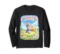 Cute Bunny Hops Snack Repeat Pastel Spring Decorative Eggs Long Sleeve T-Shirt