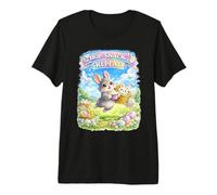 Cute Bunny Hops Snack Repeat Pastel Spring Decorative Eggs Premium T-Shirt