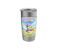 Cute Bunny Hops Snack Repeat Pastel Spring Decorative Eggs Stainless Steel Insulated Tumbler
