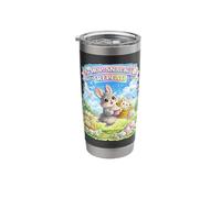 Cute Bunny Hops Snack Repeat Pastel Spring Decorative Eggs Stainless Steel Insulated Tumbler