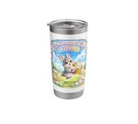 Cute Bunny Hops Snack Repeat Pastel Spring Decorative Eggs Stainless Steel Insulated Tumbler