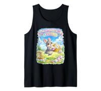 Cute Bunny Hops Snack Repeat Pastel Spring Decorative Eggs Tank Top