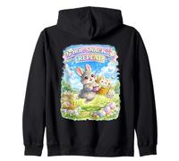 Cute Bunny Hops Snack Repeat Pastel Spring Decorative Eggs Zip Hoodie