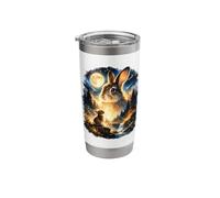 Cute Bunny Howling to The Moon 90s Easter Rabbit Animals Stainless Steel Insulated Tumbler