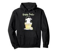 Cute Bunny in Basket Happy Easter Watercolor for Kids Toddle Pullover Hoodie