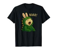 Cute Bunny in Dinosaur Disguise Funny Animal Roar Naive Art T-Shirt