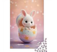 Cute Bunny in Easter Egg Jigsaw Puzzle for Adults, 1000 Pieces, 52x38cm/1000pcs, White Cardboard Pieces, Screen-Free Leisure And Family Time