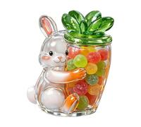 Cute Bunny Jar - Easter Container 12oz Portable Candy Box with Lid, Festive Food Grade Snack Kitchen Accessories Design
