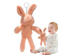 Cute Bunny Keychain, Plush Rabbit Pendant, Small 4cm Plush Toy with Soft Cotton, Stuffed Animal Keyring with Texture, Cartoon Style Keychain, Gift for Friends Family Home Dorm Indoor Use
