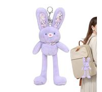 Cute Bunny Keyring Plush - 4.72 x 1.97 x 12.2 Inches Soft Rabbit Ornament Bag Charm | Backpack Purse Handbag Decoration Holiday Birthday Travel Gatherings School Accessory Plush Pendant Decorative