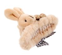 Cute Bunny Large Hair Claw Clip for Women, 4.91x2.75x2.36in | Flocking and Plastic Build, Lightweight Feel, Keeps Hair in Place, for Christmas and Weddings