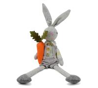 Cute Bunny Lint Toy 30cm Soft Stuffed Rabbit Doll with Floral Sleeves for Home Shelf Decor Gift
