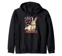 Cute Bunny Lover Women Just A Crazy Girl Who Loves Rabbits Zip Hoodie