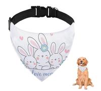 Cute Bunny Mothers Day Dog Bandana with Adjustable Strap D Ring Dog Scarf Pet Bibs Triangle Pet Triangle Neckerchief Clothing& Accessories for Dogs Puppy Dogs Cats Decor Machine Washable