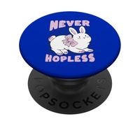 Cute Bunny Never Hopeless Motivational Quote PopSockets Adhesive PopGrip