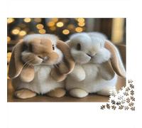 Cute Bunny Pair Family Puzzles 1000 Pieces of Precision Cut Colourful Jigsaws As An Aesthetic Jigsaw Puzzle for Home Decor And Stress Relief 70x50cm/1000pcs