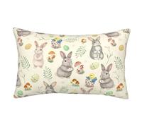 Cute Bunny Pillow Cases 20"x30" with Hidden Zipper Pillow Case Soft Breathable Rectangular Pillow Covers Pillowcase with Cute Bunny on it