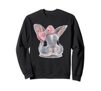 Cute Bunny Pink Bow Ribbon Easter Day Outfit For Kid Girl Sweatshirt