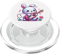 Cute Bunny Playing Electric Guitar Music Lover PopSockets PopGrip for MagSafe