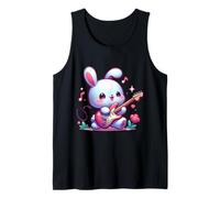 Cute Bunny Playing Electric Guitar Music Lover Tank Top