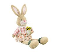 Cute Bunny Plush - 320g Rustic Soft Doll Spring Decor, Wooden Plush Bunny Ornaments | Cotton Easter Bunnys For Home Bedroom Living Room Desk Shelf Apartment Office Farmhouse Holiday Party