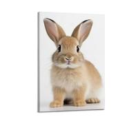 Cute Bunny Portrait Canvas Poster, Attactive Rabbit Wall Art Mordern Prints for Wall Decoration Room Aesthestic 16x24inch(40x60cm) Frame-style-1