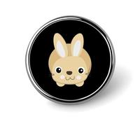 Cute Bunny Rabbit Button Brooch Pins Round Badges Decoration with Graphic Hat Clothing Bag
