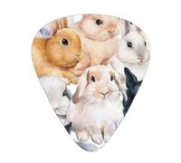 Cute Bunny Rabbit Guitar Pick 12 Packs For Acoustic Electric Guitars Bass Or Ukulele With Three Different Thickness