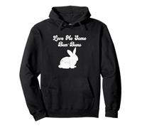 Cute Bunny Rabbit Quote Love Me Some Bun Buns White Retro Pullover Hoodie