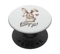 Cute Bunny Rabbit Some Bunny Loves You Love Hearts Design PopSockets Adhesive PopGrip