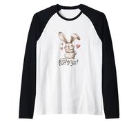 Cute Bunny Rabbit Some Bunny Loves You Love Hearts Design Raglan Baseball Tee