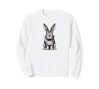 Cute Bunny Rabbit, Vintage Minimalist Line Art Sweatshirt