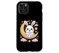 Cute Bunny Sitting On Crescent Moon With Stars Case for iPhone 11 Pro