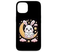 Cute Bunny Sitting On Crescent Moon With Stars Case for iPhone 13