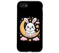 Cute Bunny Sitting On Crescent Moon With Stars Case for iPhone SE (2020) / 7/8