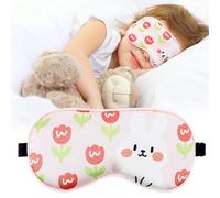 Cute Bunny Sleeping Eye Mask - Funny Pink Rabbit Eyes Mask with Adjustable Strap, Soft Lightweight Cartoon Animal Eye Cover for Night Sleep Travel Airplane Home Sleepover Party Gift Supplies