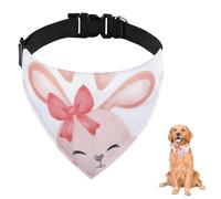Cute Bunny Smile Face Dog Bandana With Adjustable Strap D Ring Dog Scarf Pet Bibs Triangle Pet Scarves Accessories for Dogs Puppy Dogs Cats Decor Machine Washable