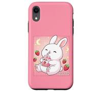Cute Bunny Strawberry Milk Kawaii Japanese Art Case for iPhone XR