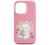 Cute Bunny Strawberry Milk Retro Japanese Kawaii Art Case for iPhone 13 Pro