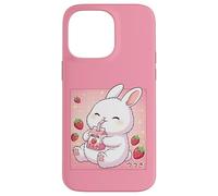 Cute Bunny Strawberry Milk Retro Japanese Kawaii Art Case for iPhone 14 Pro Max