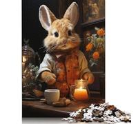 Cute Bunny Tea Time 1000 Piece Jigsaw Puzzle for Adults & Age 18 Years Up - Family Activity Jigsaw Puzzles Educational Games Difficult And Challenge 1000pcs (38x26cm)