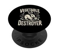 Cute Bunny Vegetable Destroyer Garden Humor PopSockets Adhesive PopGrip
