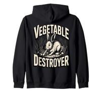 Cute Bunny Vegetable Destroyer Garden Humor Zip Hoodie