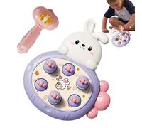 Cute Bunny Whack-a-Mole With Suction Cup - Interactive Tabletop Game For | Early Educational Knocking Toy With Hammer | Develops Hand-Eye Coordination & Motor Skills | 18x6.5x21cm ABS