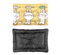 Cute Bunny with Full Battery Dog Bed, Cat Beds Scruffs Dog Bed Non Slip Bottom Cosy Chew Proof Multi Scenario Pet Bedding Gift Printed Small 90 x 60 cm