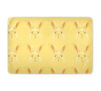 Cute Bunnys Faces Light Yellow Extra Large Resuable Training Pee Pads for Kids Water Resistant Diaper Changing Pad Skin-Friendly Diaper Pads for Toddler Kids 52" L x 34" W