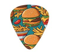 cute burger fries Guitar picks, thin, medium, heavy, 12 pieces, suitable for guitar, bass, electric guitar, ukulele, wear-resistant guitar picks,